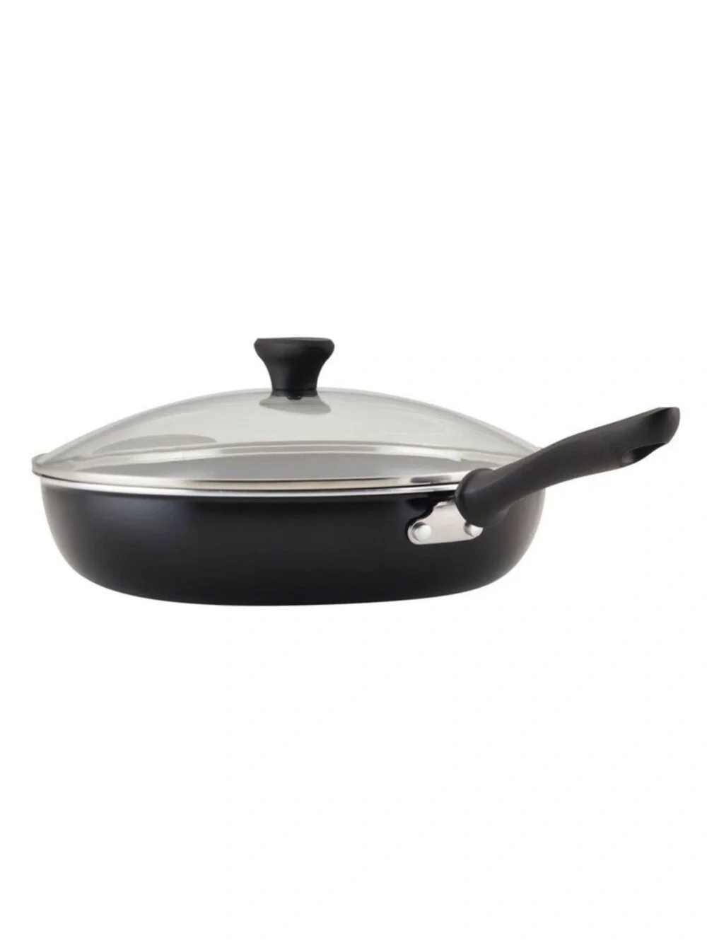 Farberware - Aluminum Ceramic Deep Skillet Cookware Black/Gray
